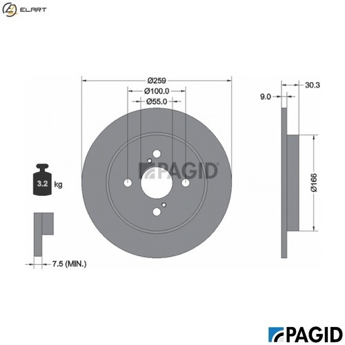 Brake disc 54563n for - 2x,