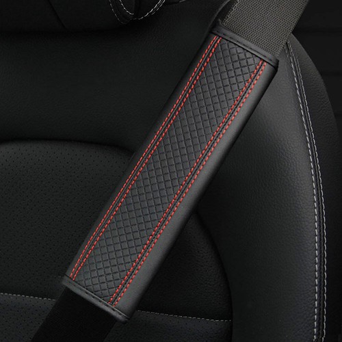 Red seat belt cover strap - cover, pad