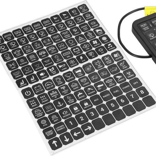 Push button switch stickers - push,